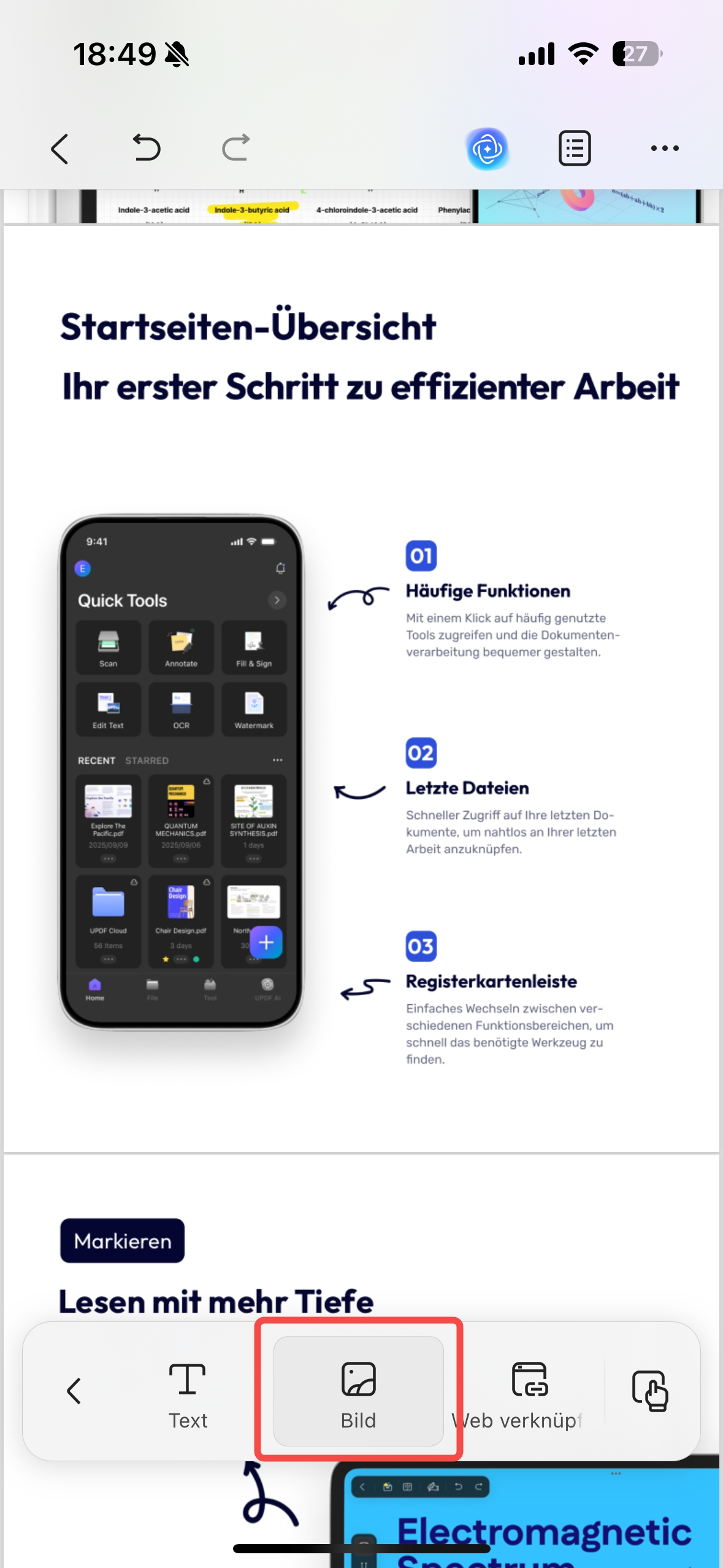 Bilder in einer PDF auf dem iPhone bearbeiten