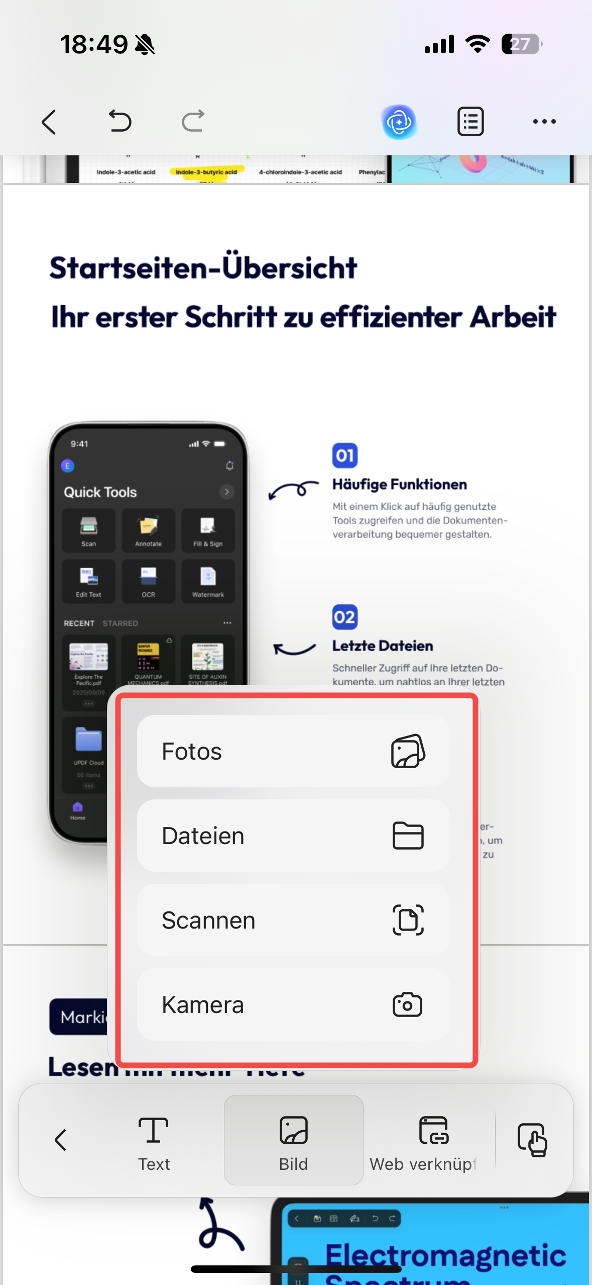 Bilder in einer PDF auf dem iPhone bearbeiten