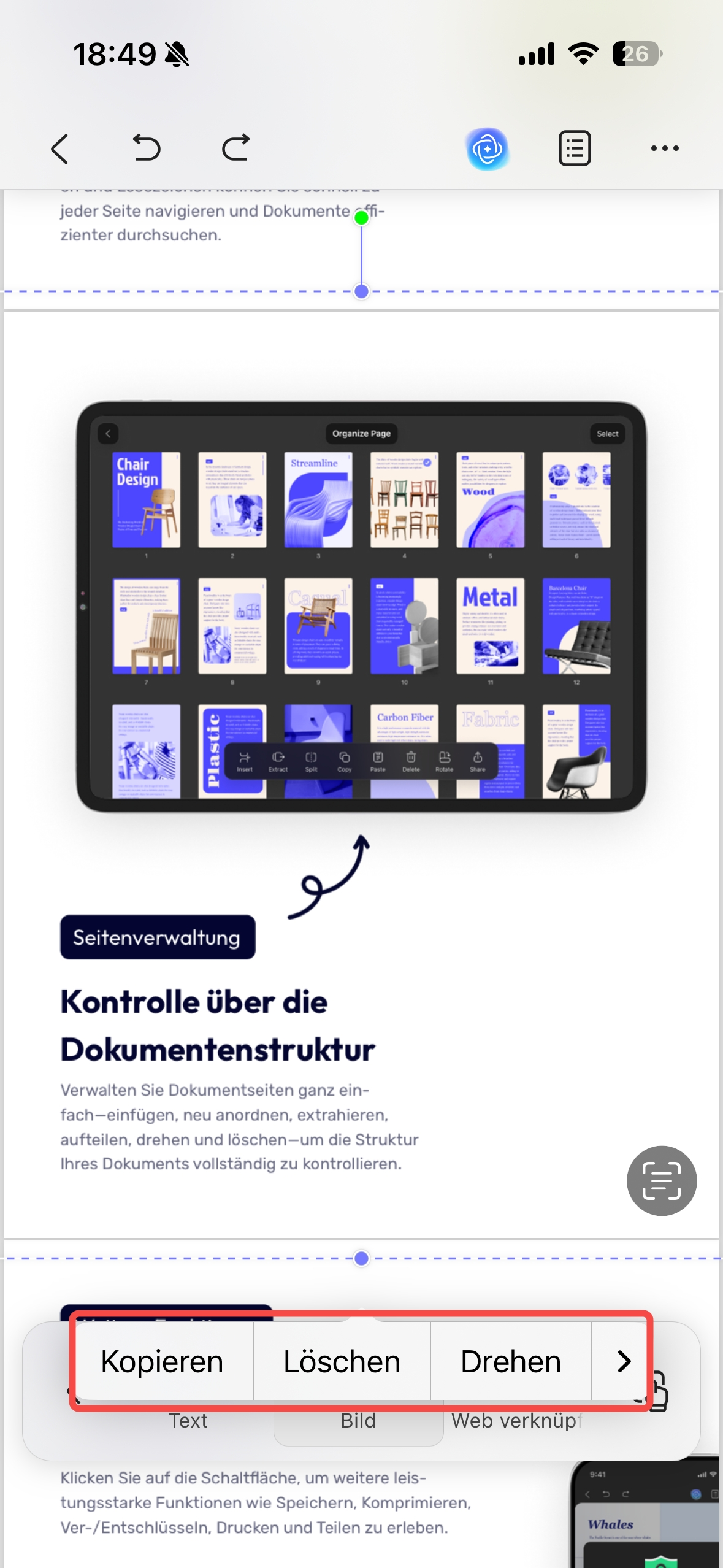 Bilder in einer PDF auf dem iPhone bearbeiten