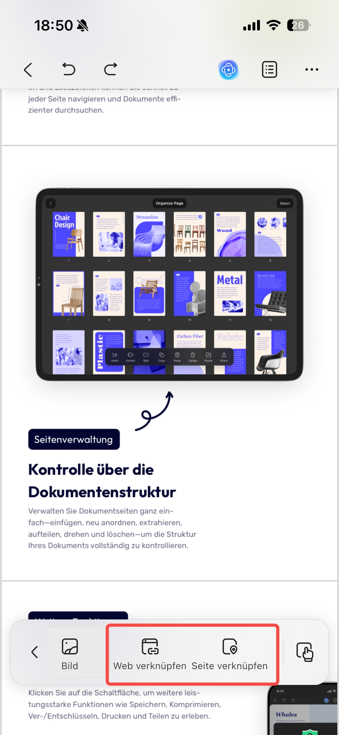 Links in einer PDF auf dem iPhone hinzufügen
