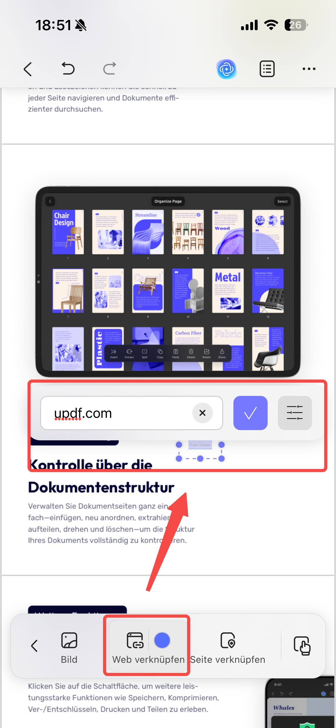 Links in einer PDF auf dem iPhone hinzufügen