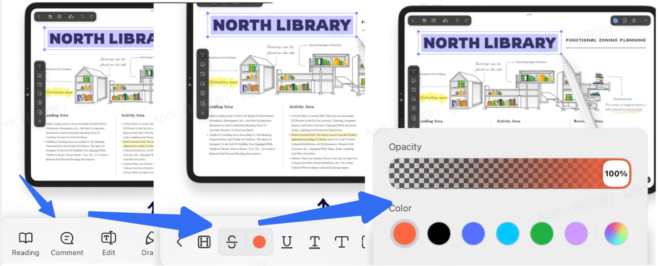 strikethrough text in pdf with updf mobile