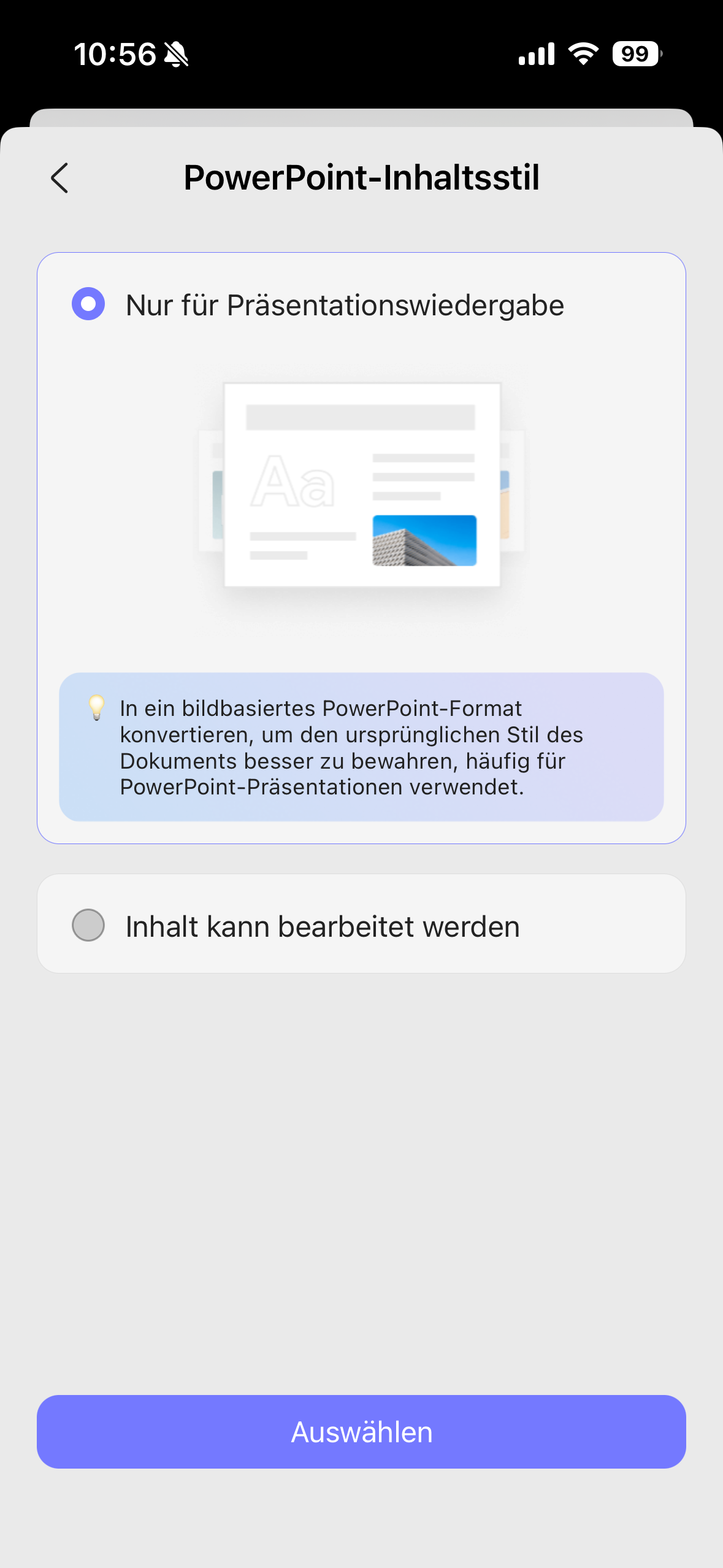 PDF in PowerPoint umwandeln auf dem Smartphone