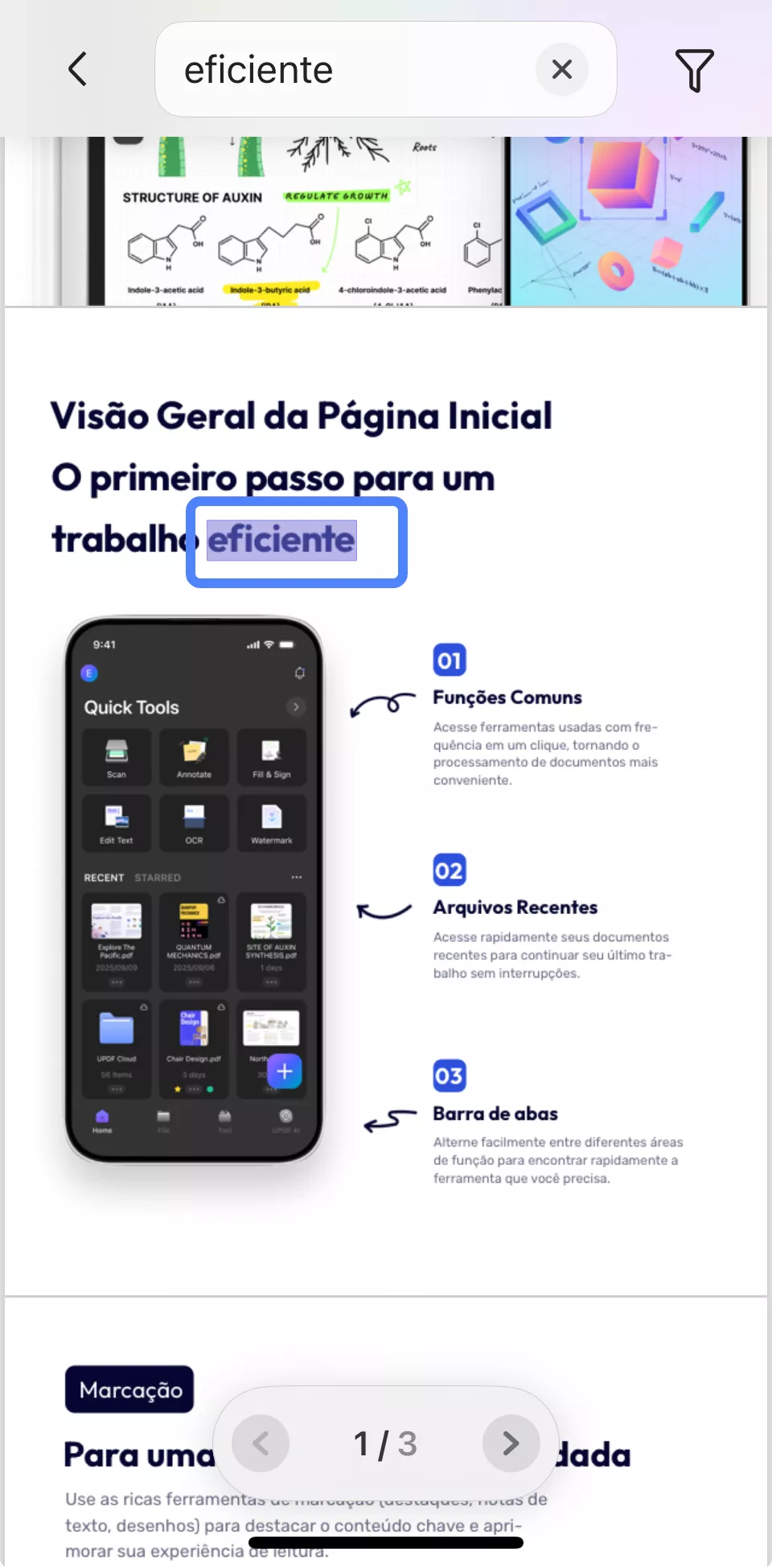 pesquisar texto em pdf com updf