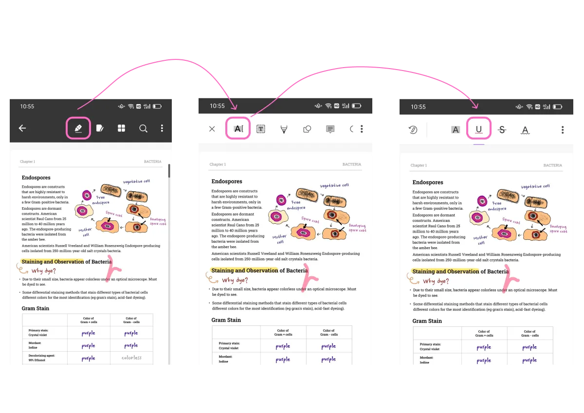 Sublinhar PDF com updf para android