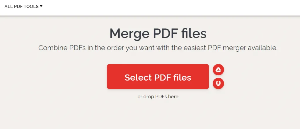 Merge PDF files using iLovePDF