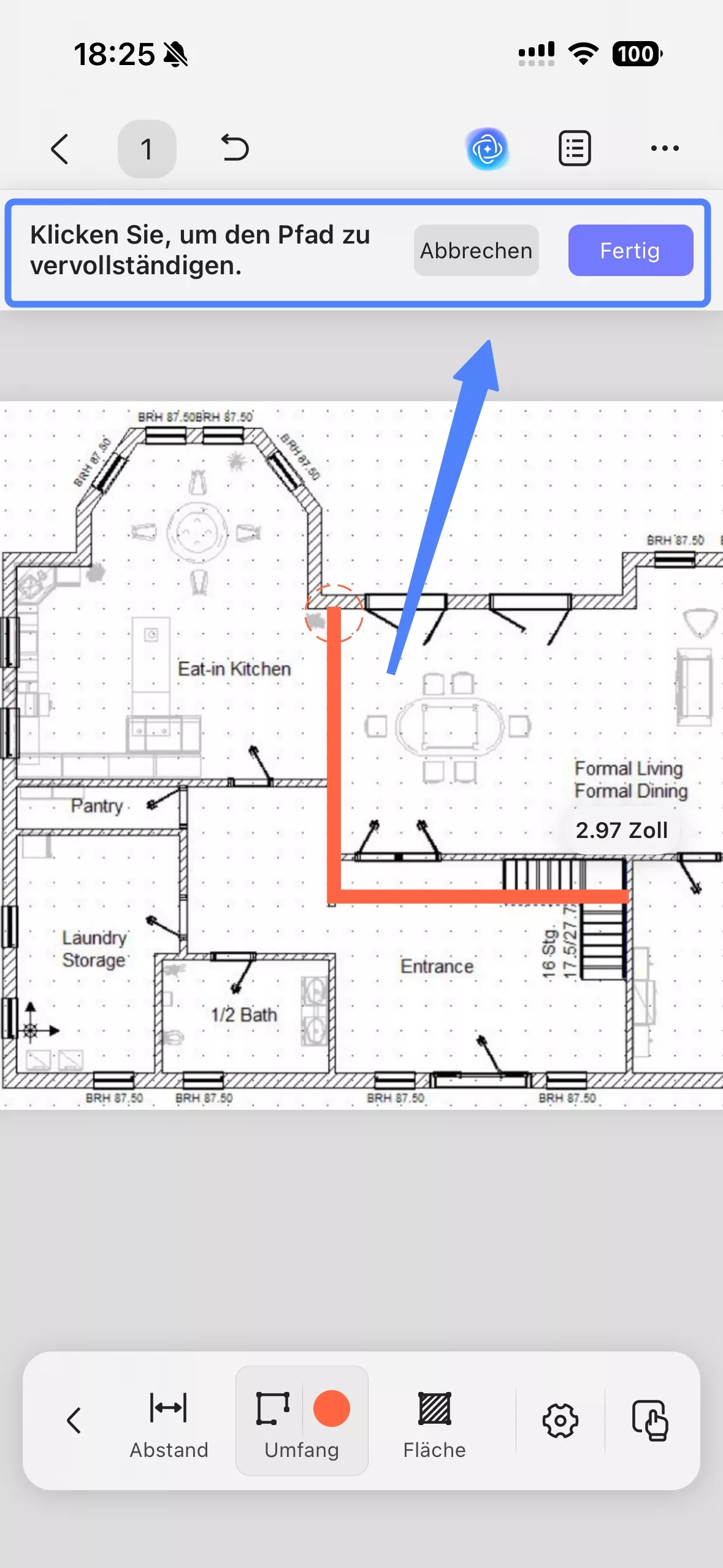 Klicken Sie hier, um den Pfad zu vervollständigen.