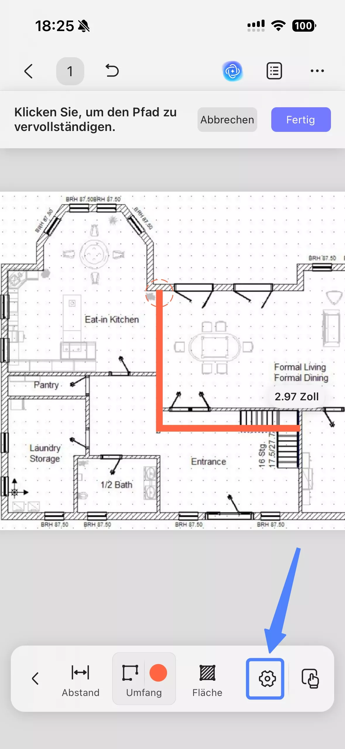 Klicken Sie auf das Zahnradsymbol in updf ios