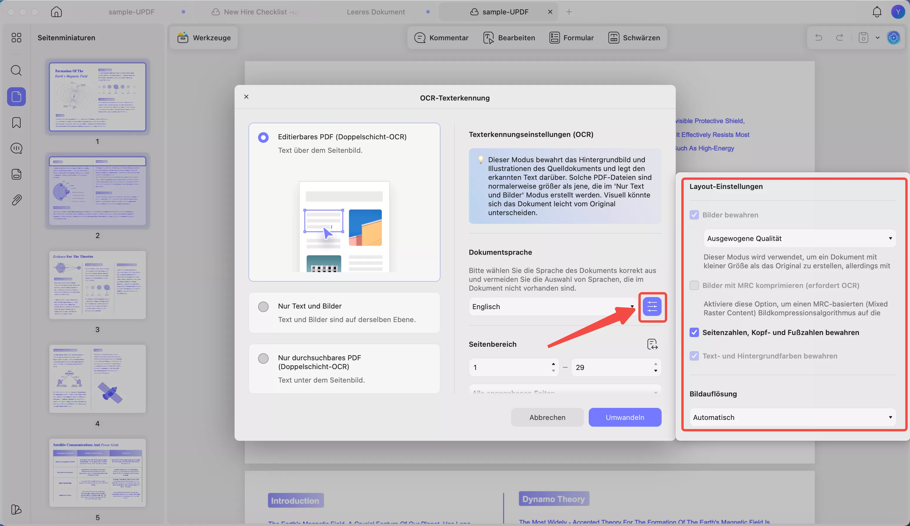 Präferenz festlegen und Eigenschaften definieren