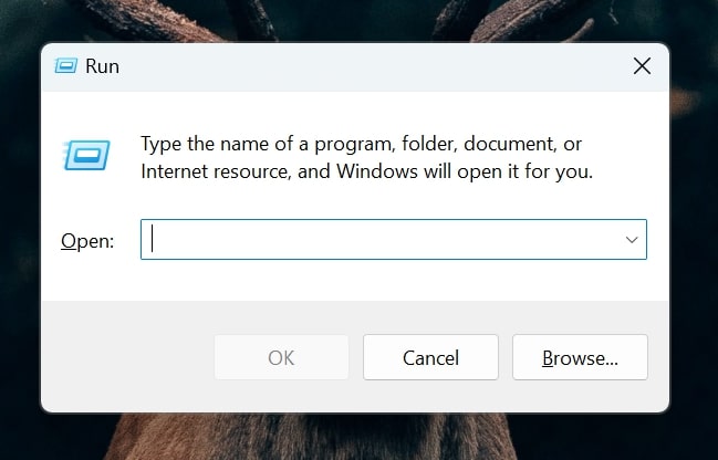 Windows'ta "Çalıştır" iletişim kutusunu açın