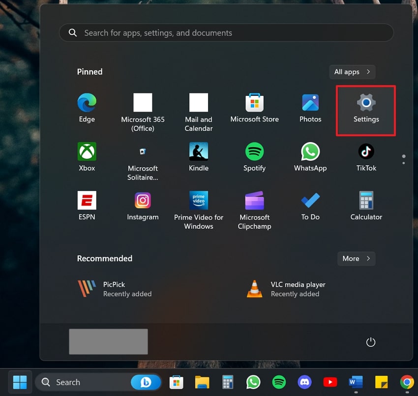 Windows ayarlarını aç