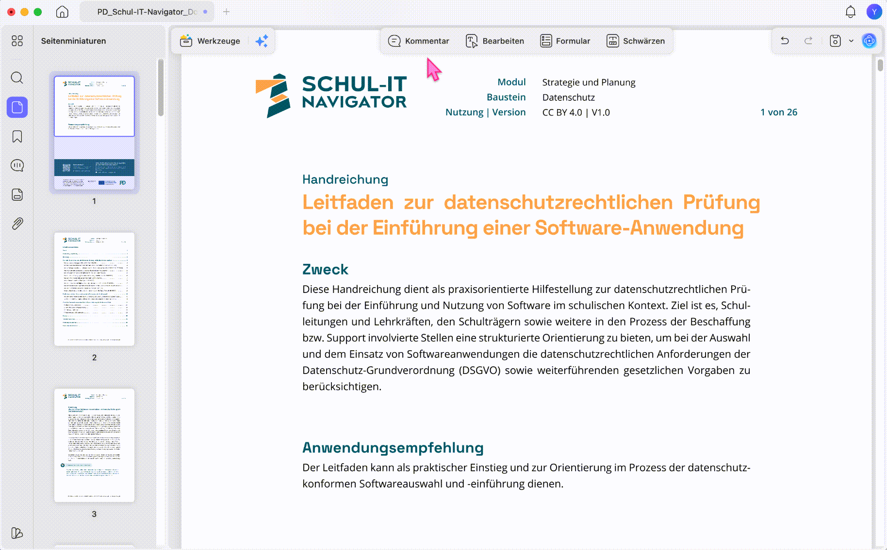 Mit Stift in die PDF schreiben