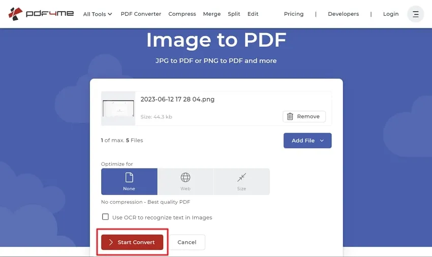 convertir capturas de pantalla a PDF