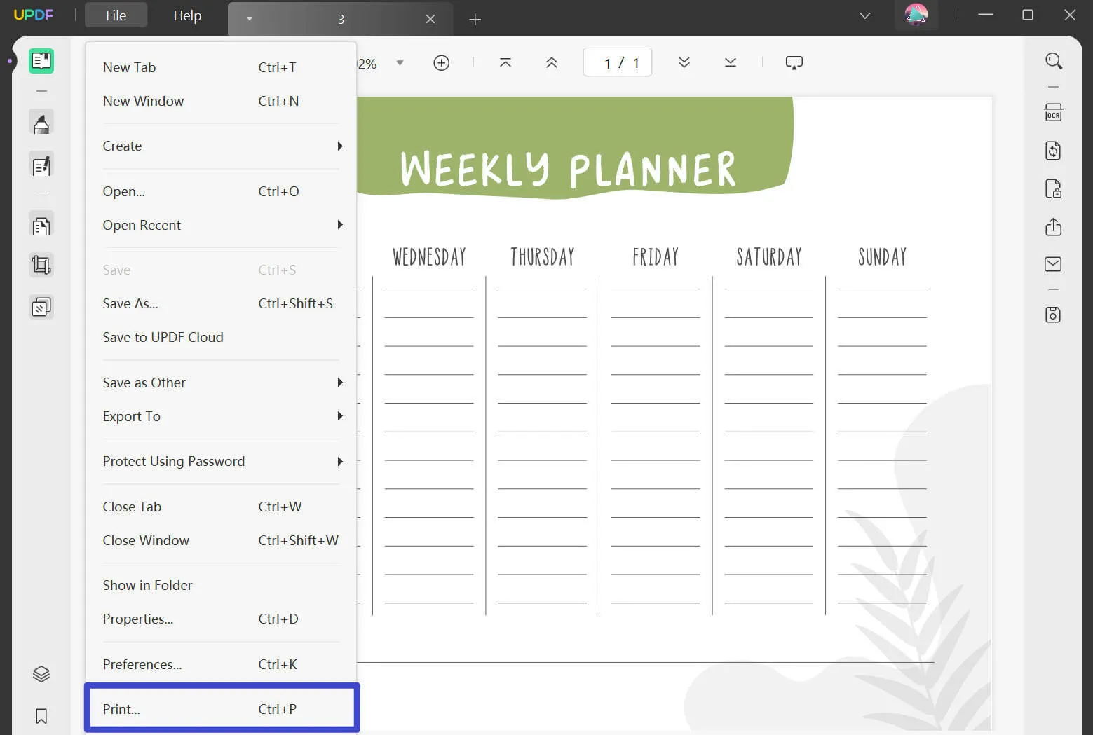 Weekly Planner Printable PDF Template by Boss Personal Planner