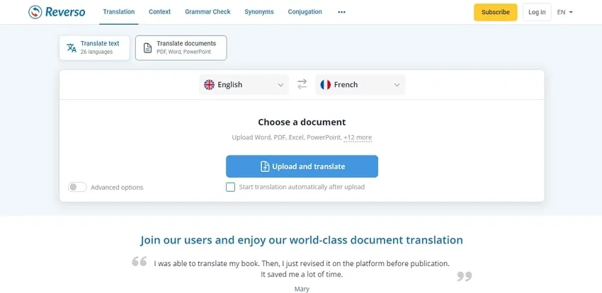 reverso ai pdf translator