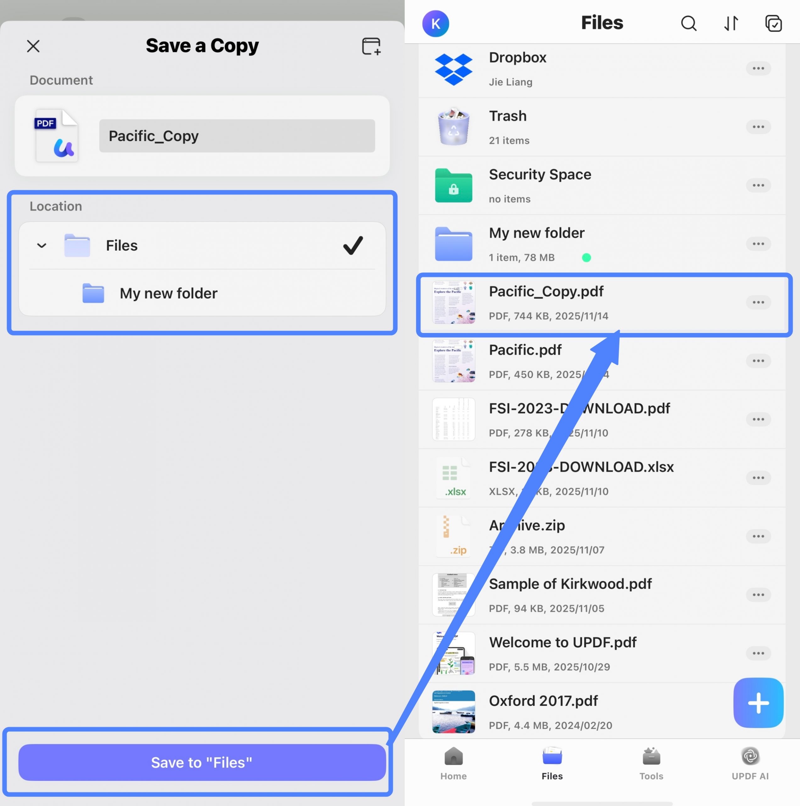 save a copy of your file