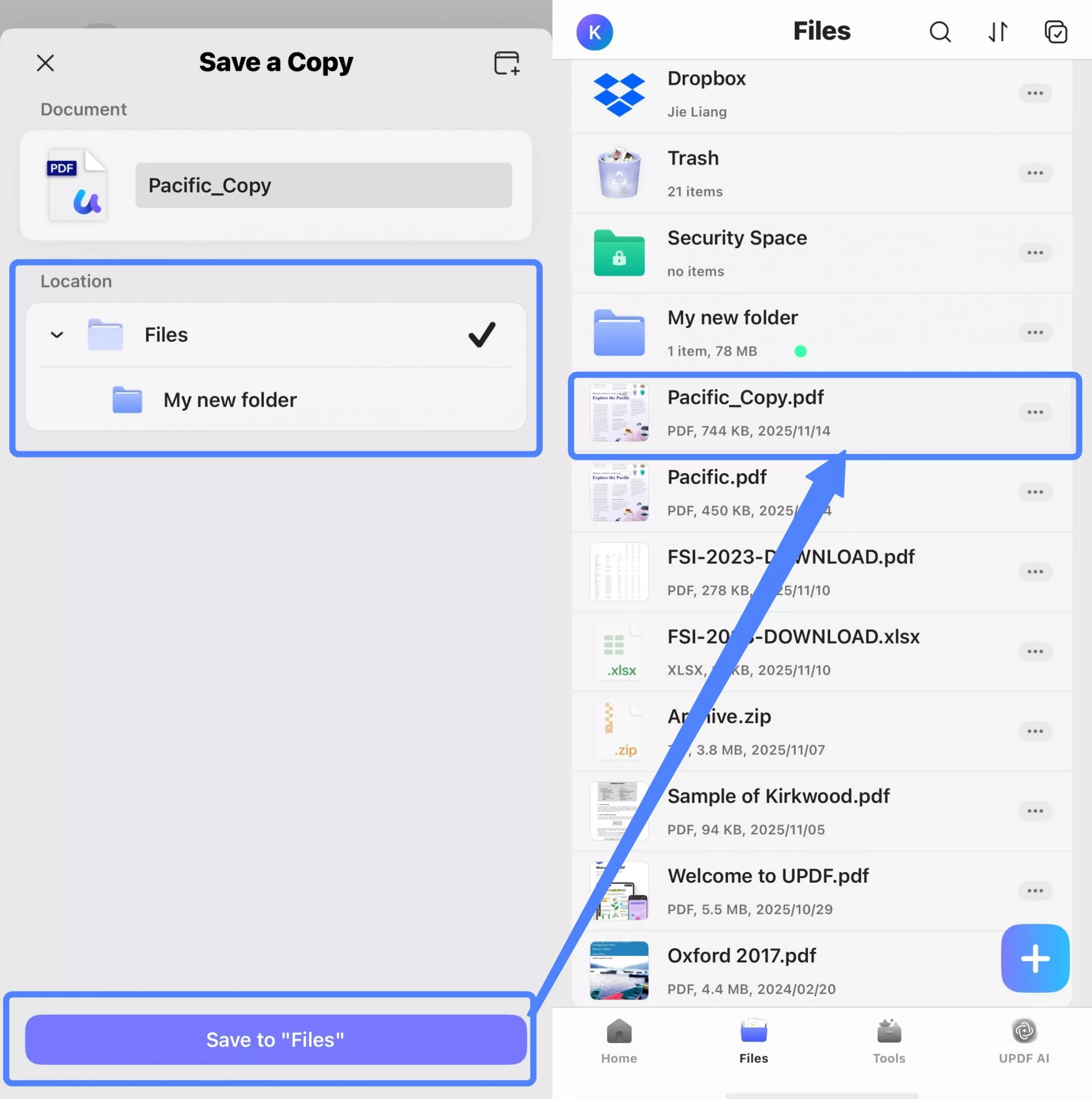 save a copy of your file