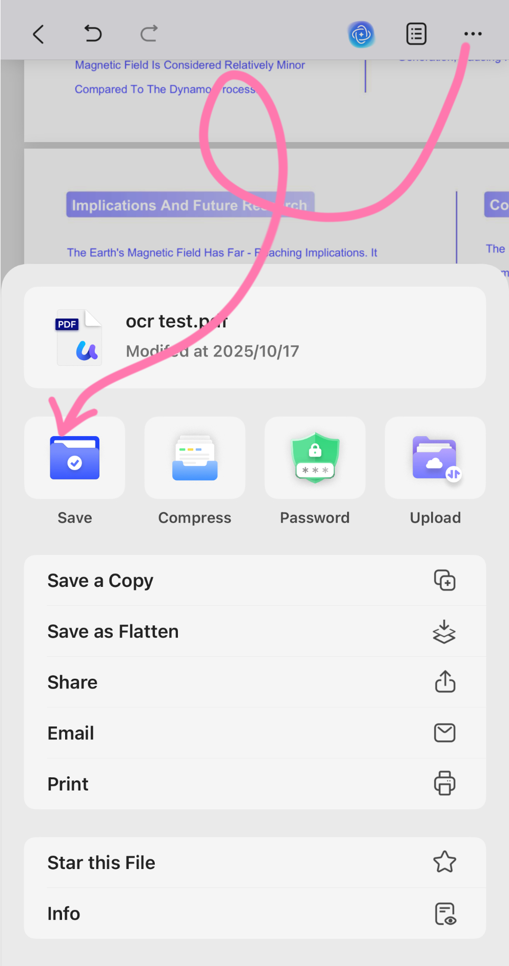 save the changes ios