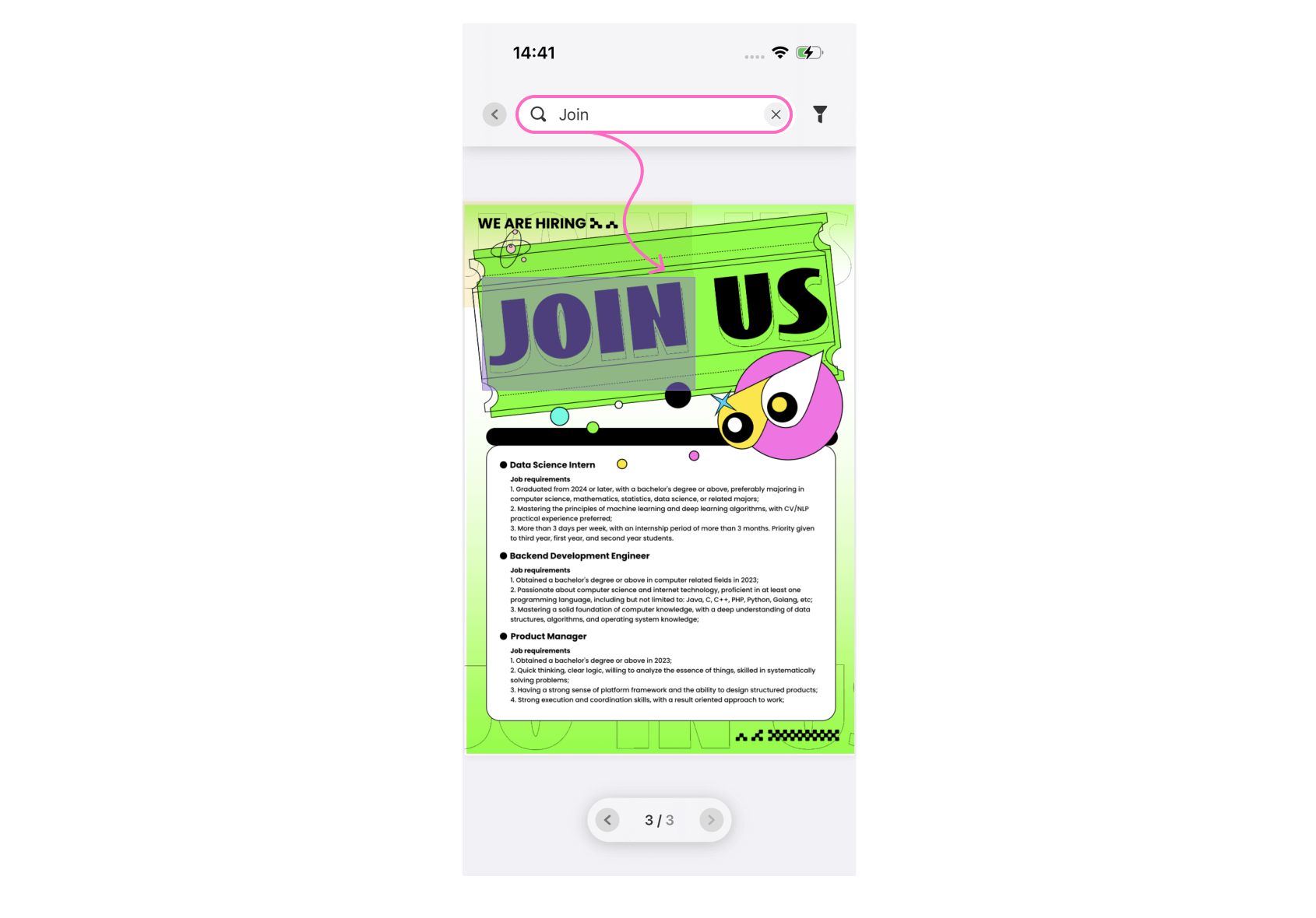 trouver un mot dans un PDF sur iOS
