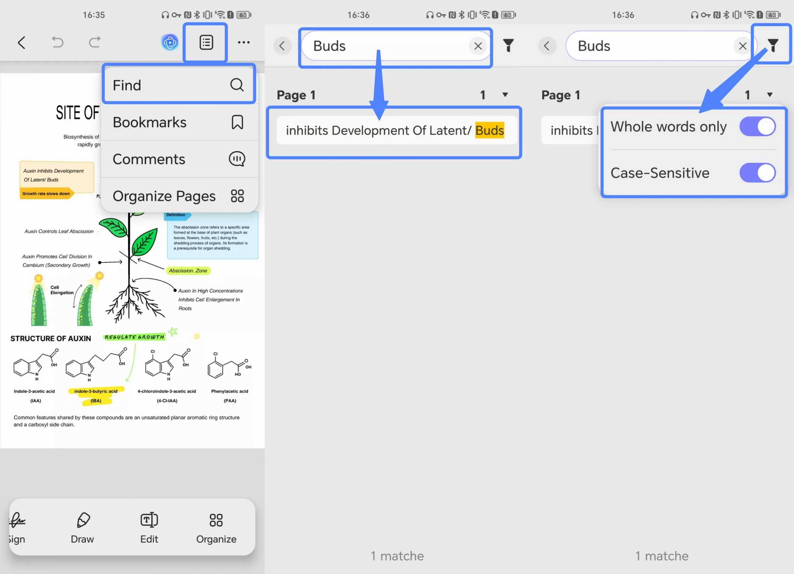 search word in updf android