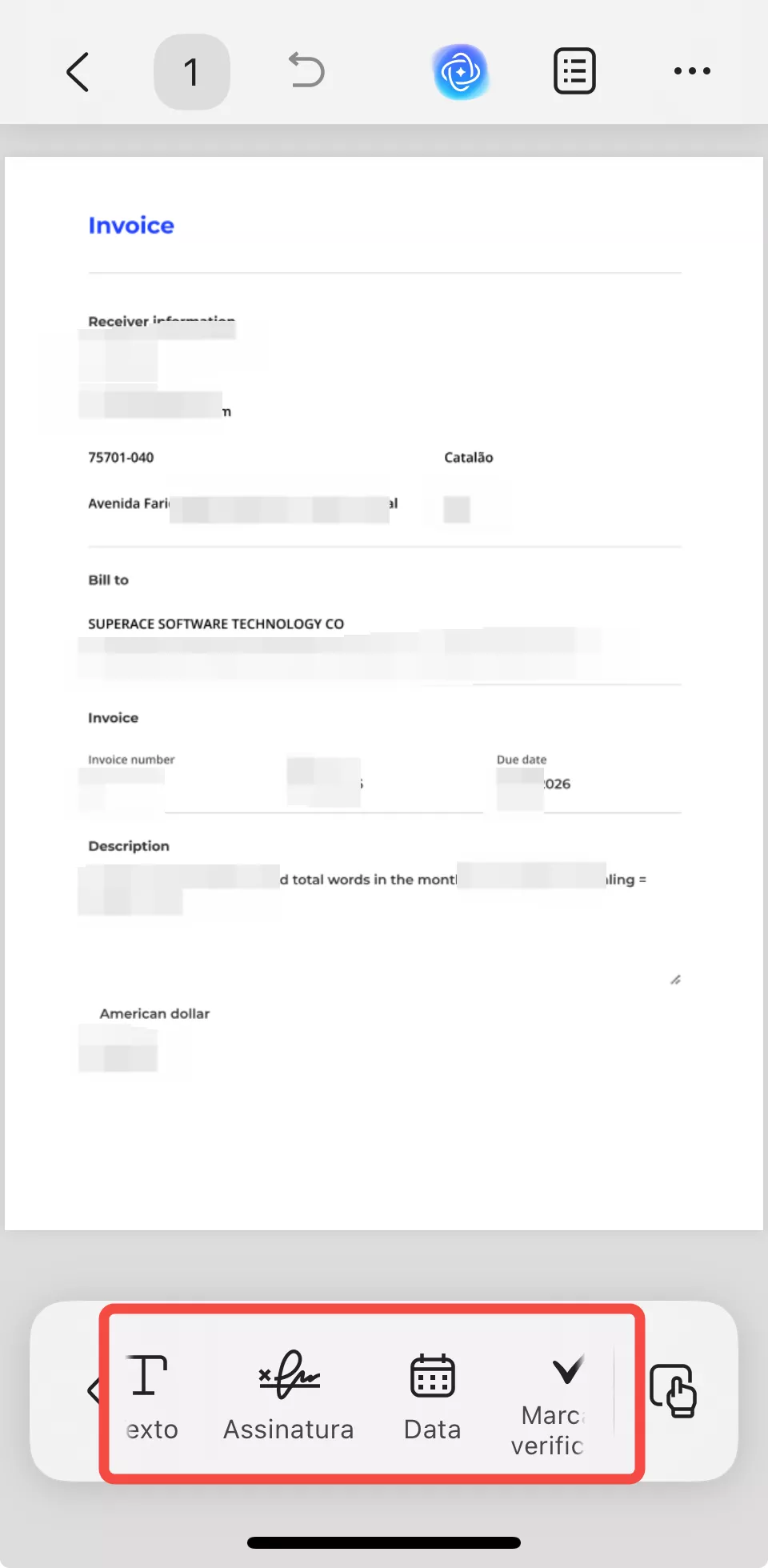 adicionar assinaturas