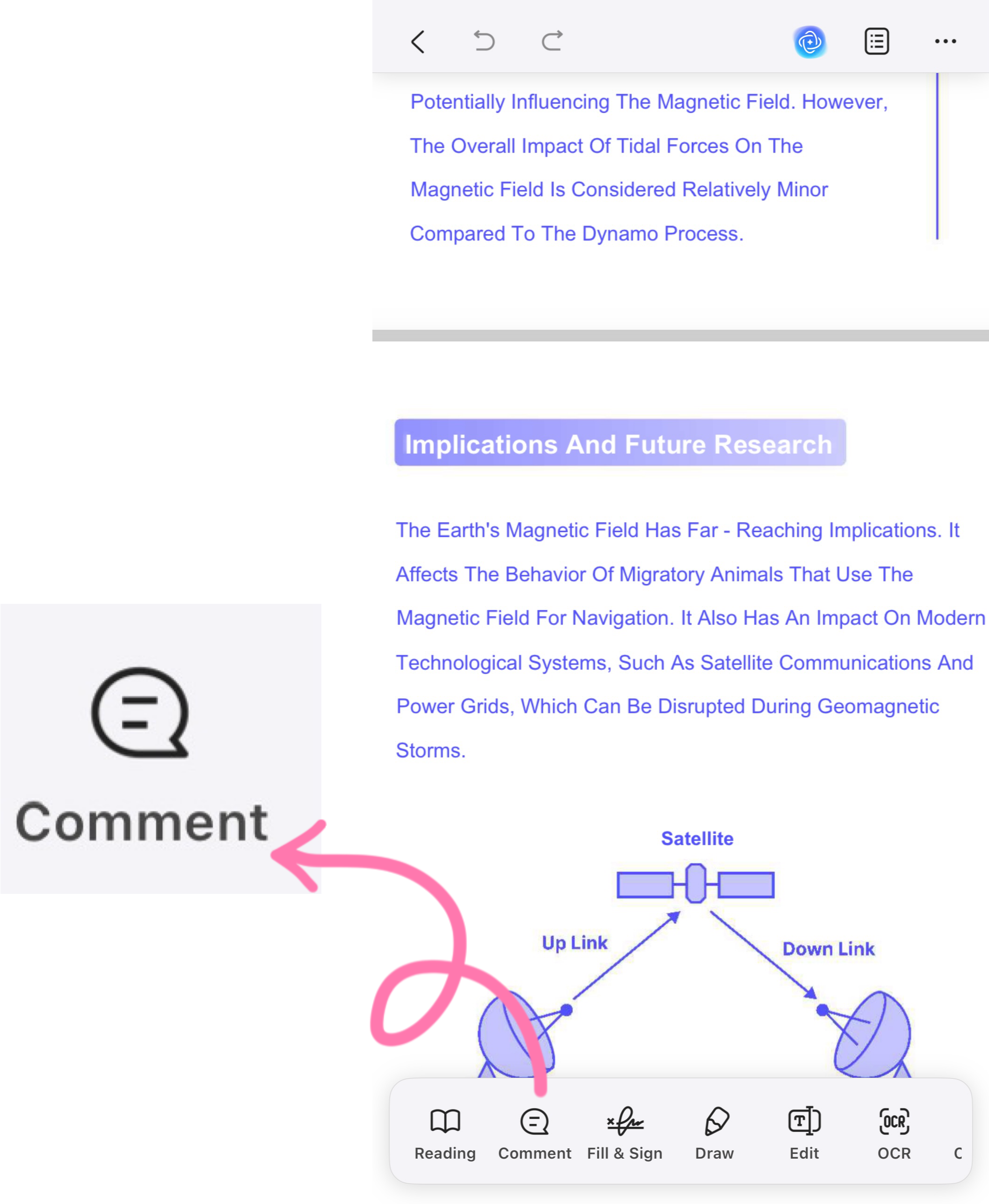 select comment ios