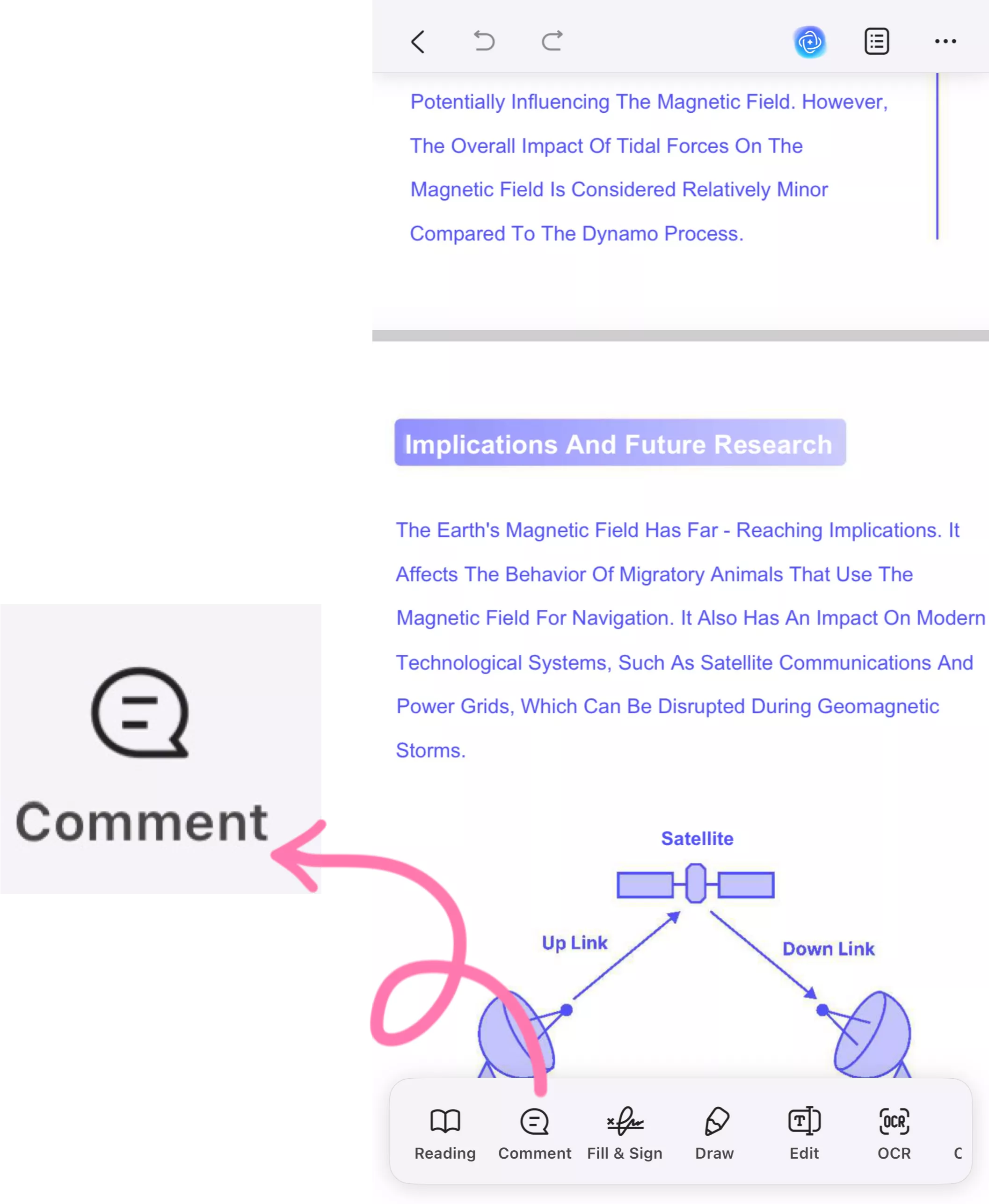 select comment ios