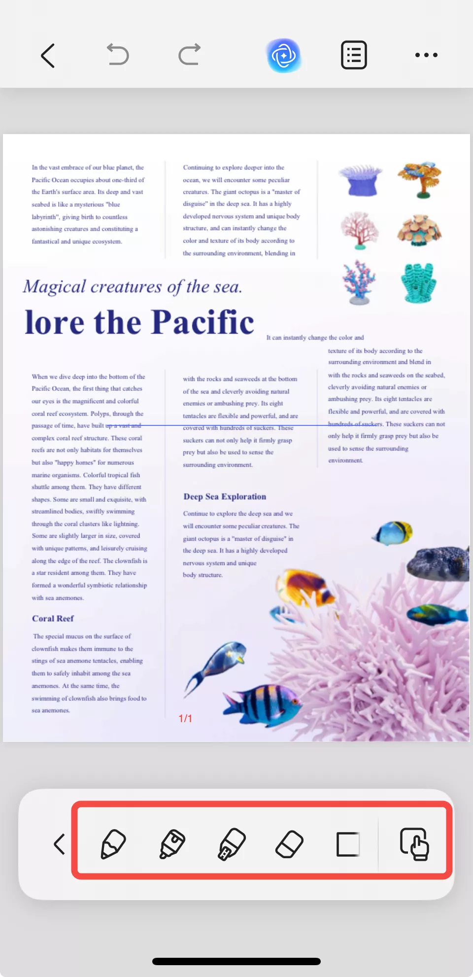 escolher entre caneta marcadora