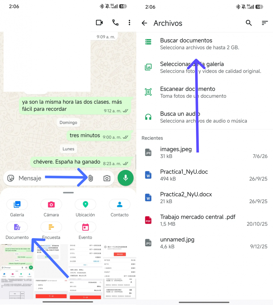 Enviar una foto convertida a PDF como documento desde el móvil