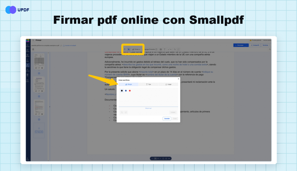 Firmar PDF online gratis con samllpdf