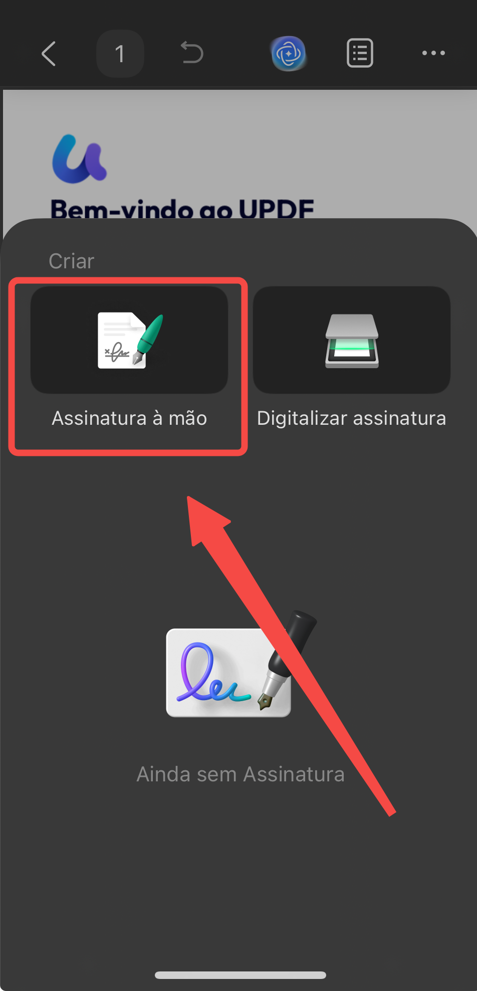 adicionar assinatura