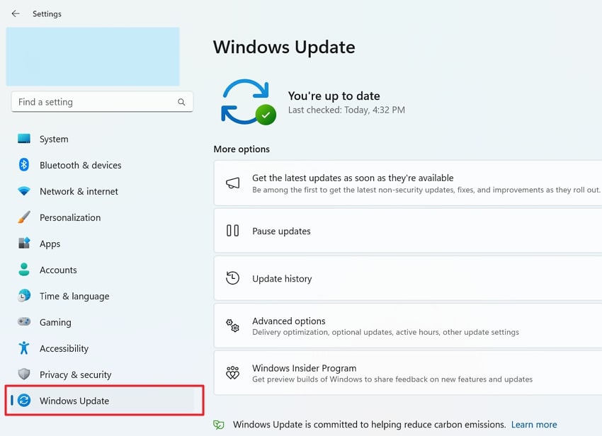 Windows güncellemesine dokunun