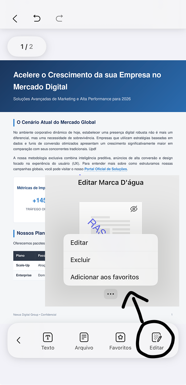 tirar marca d'água pdf no iphone