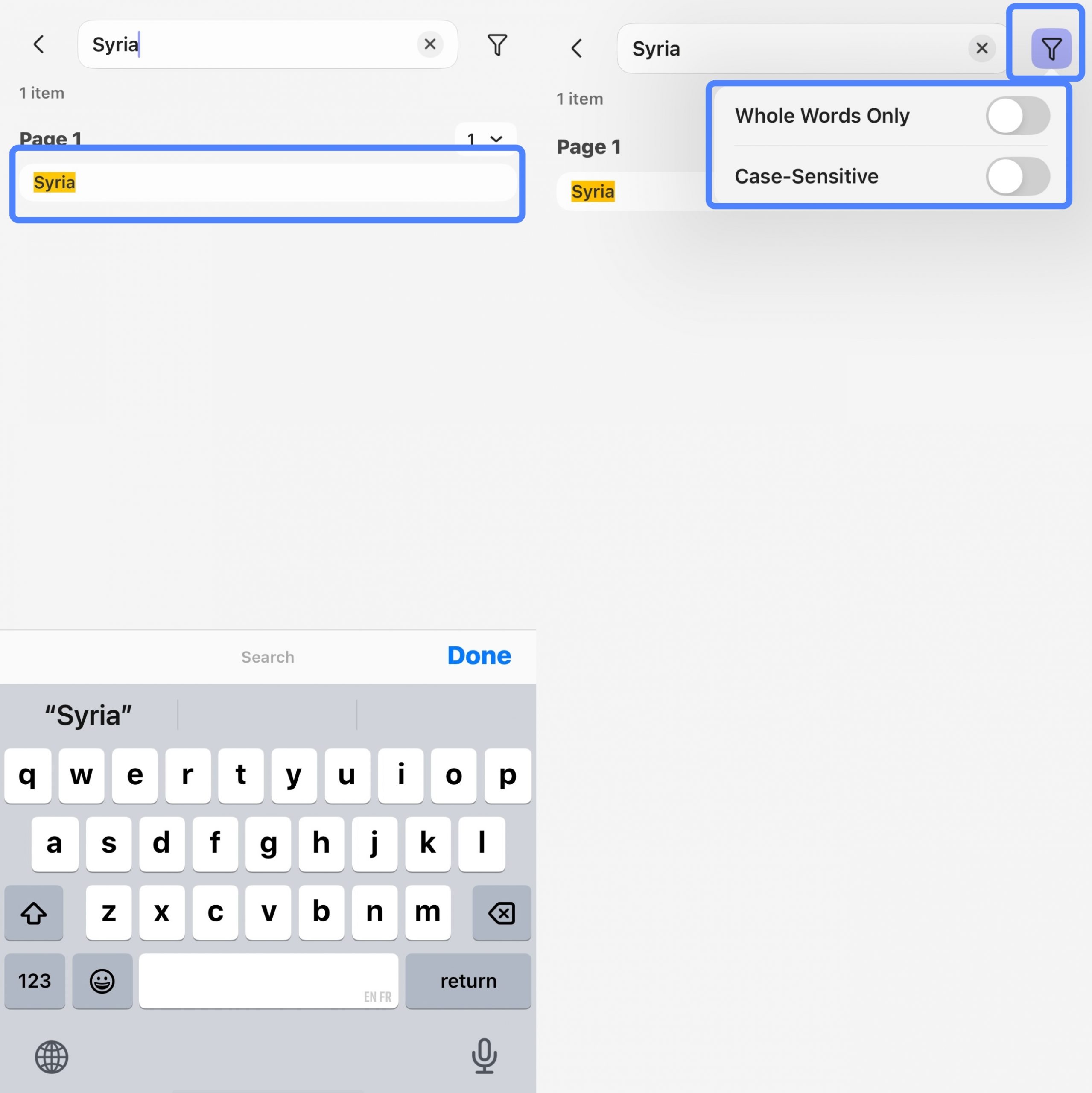type the word you want to locate