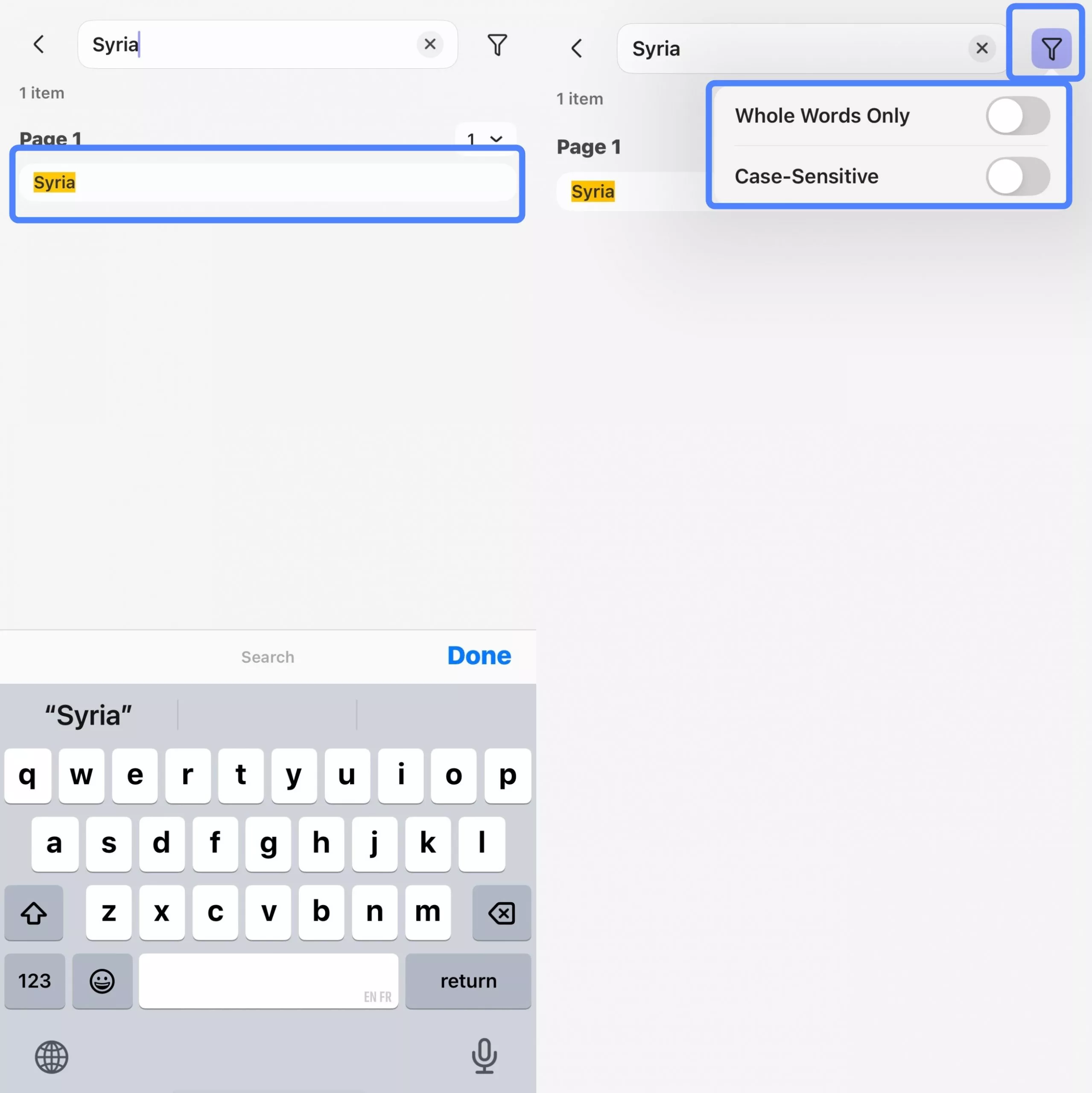 type the word you want to locate