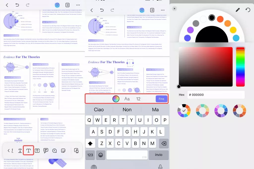 add and edit a text ios