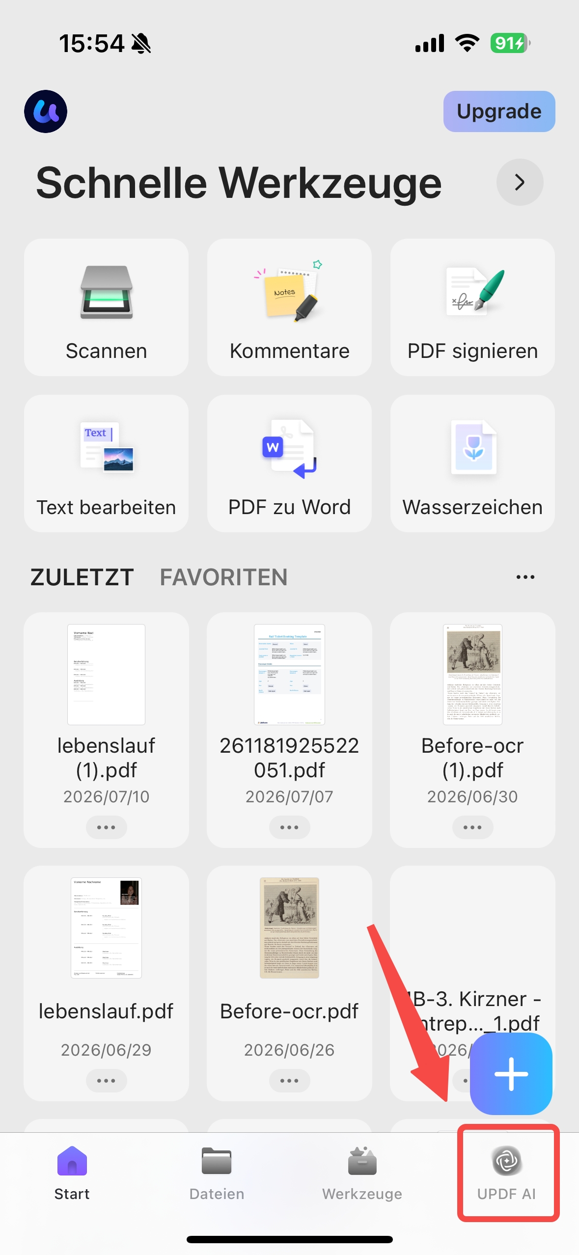 Text aus Bild mit UPDF Mobile erkennen