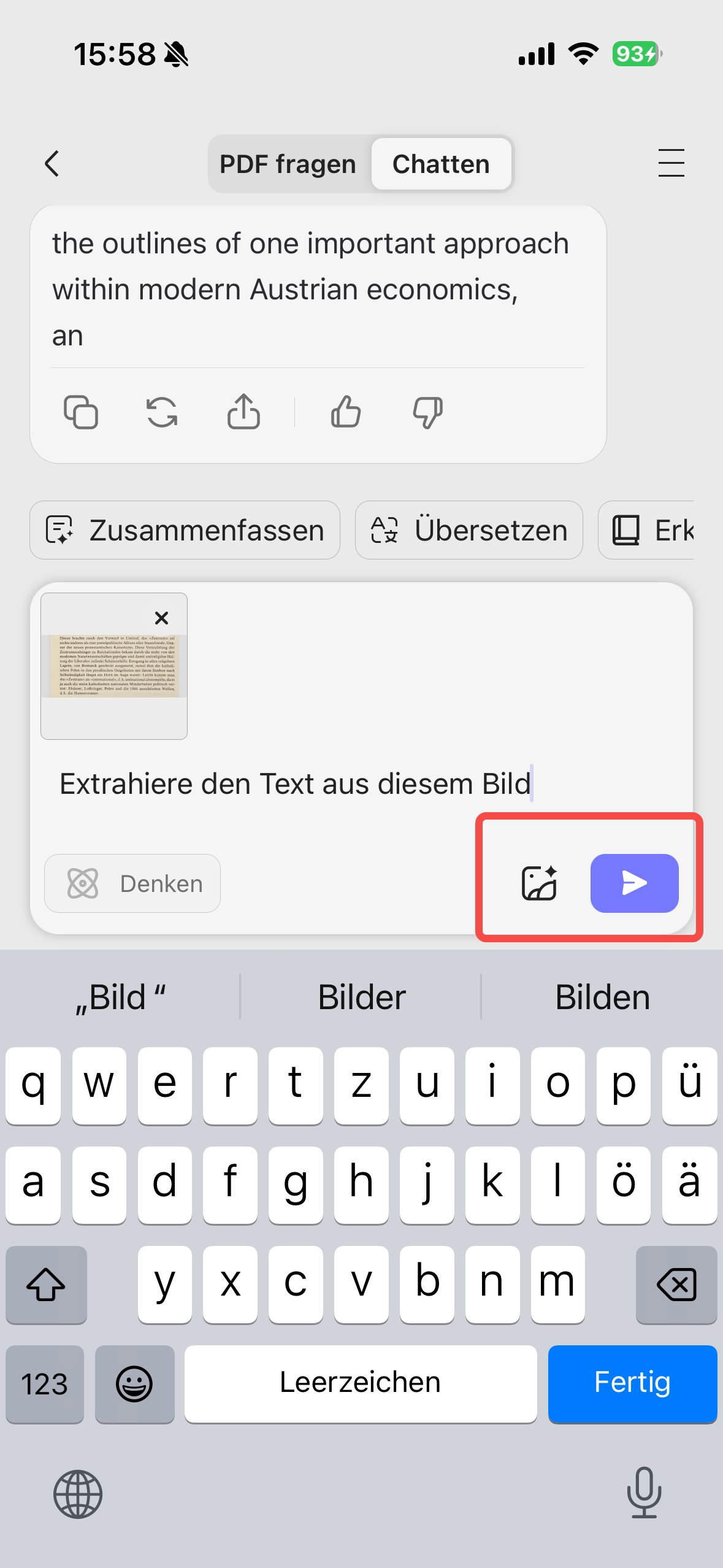 Text aus Bild mit UPDF Mobile erkennen