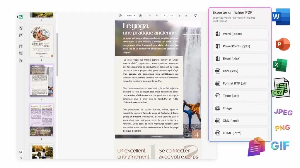 convertir un pdf en d'autres formats 