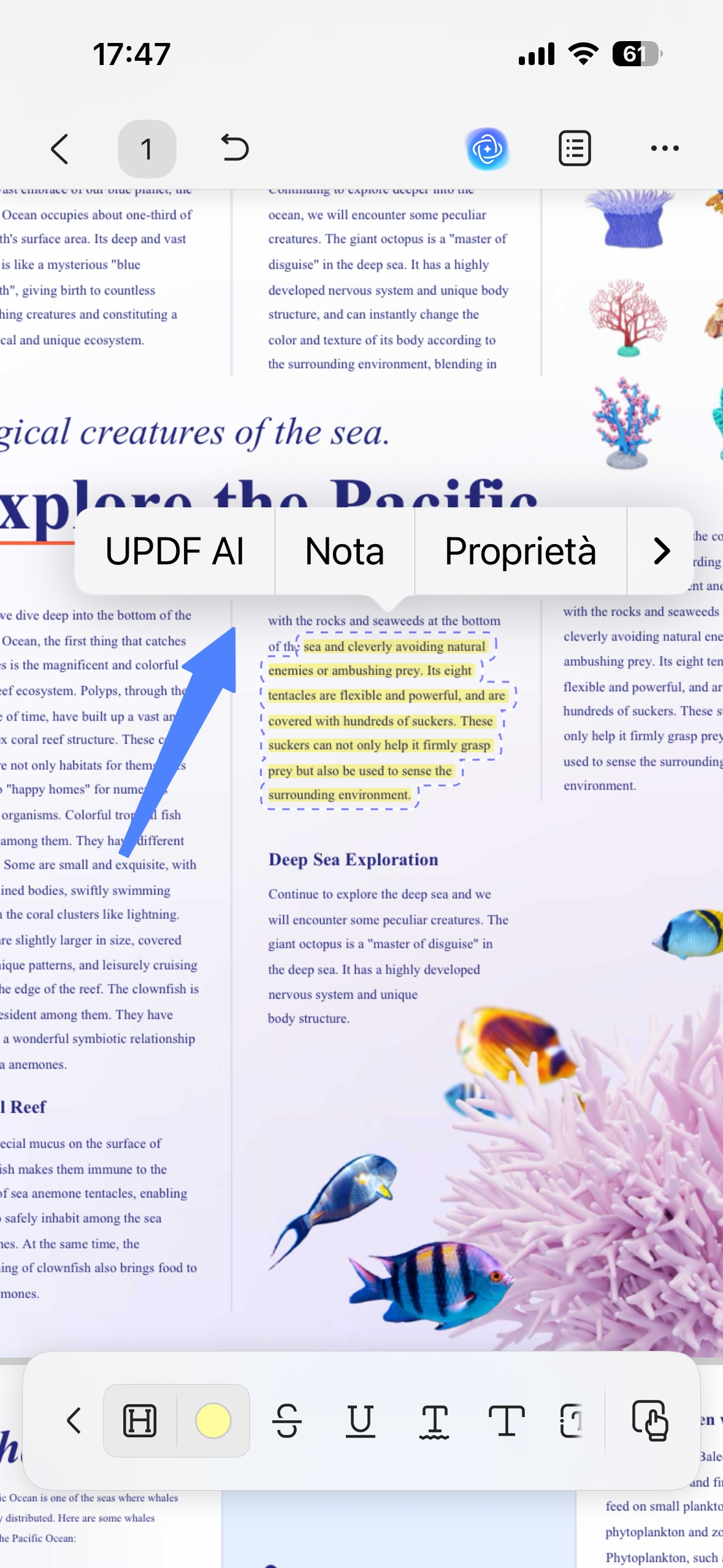 tap edit to edit highlight updf android