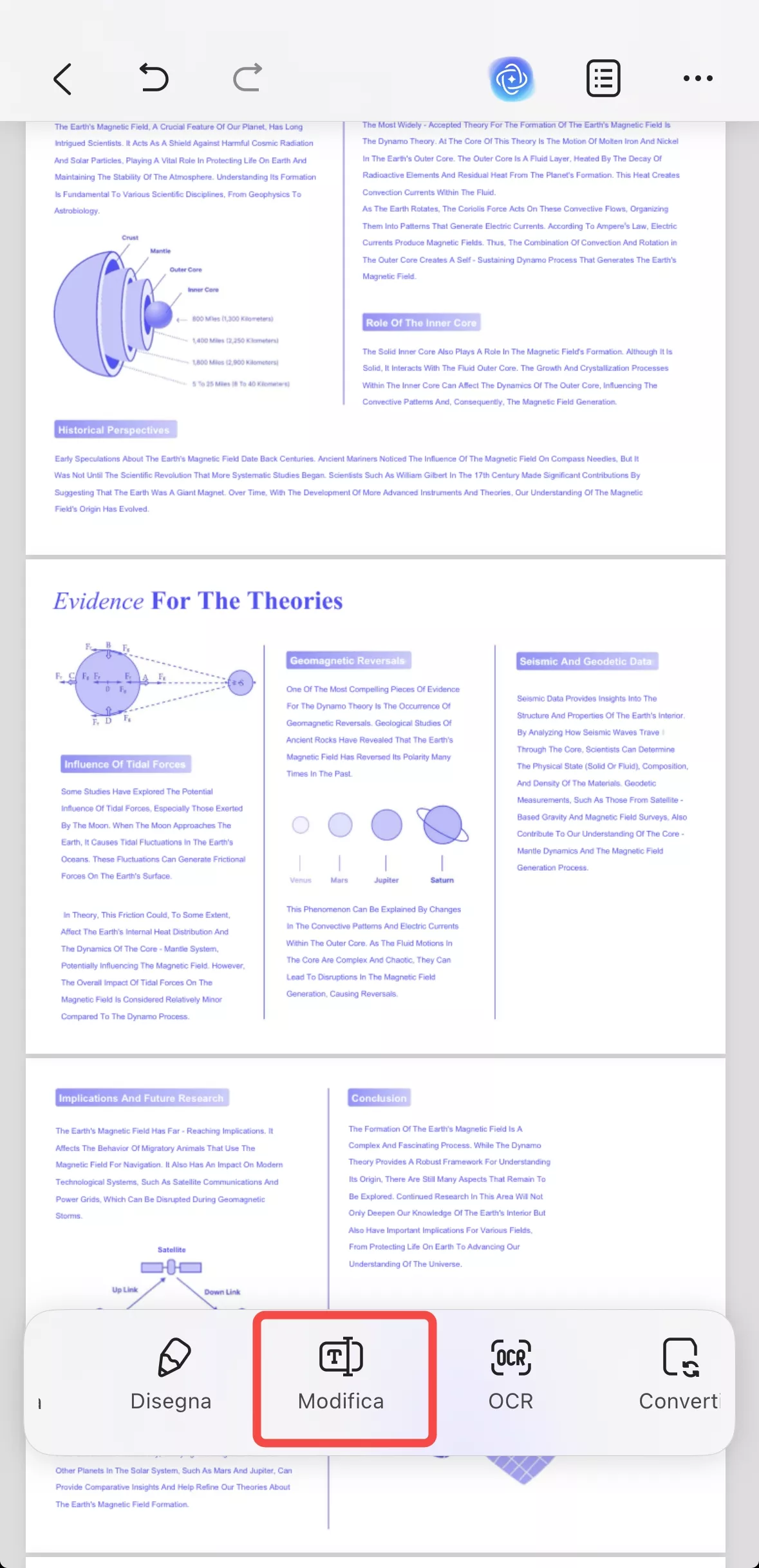 modificare il testo in pdf su ios