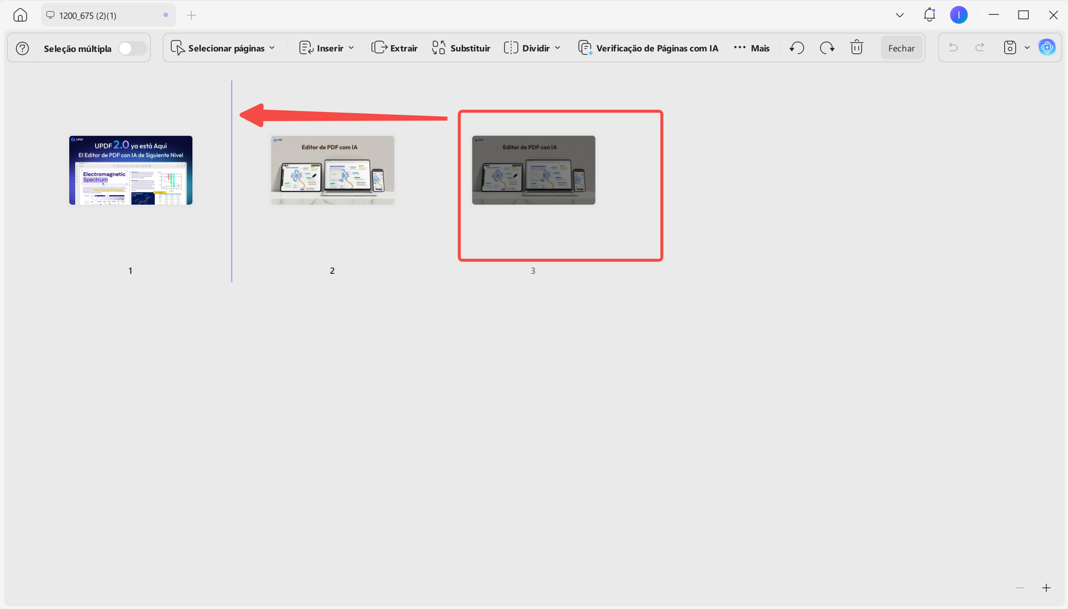 verificar a sequência das imagens