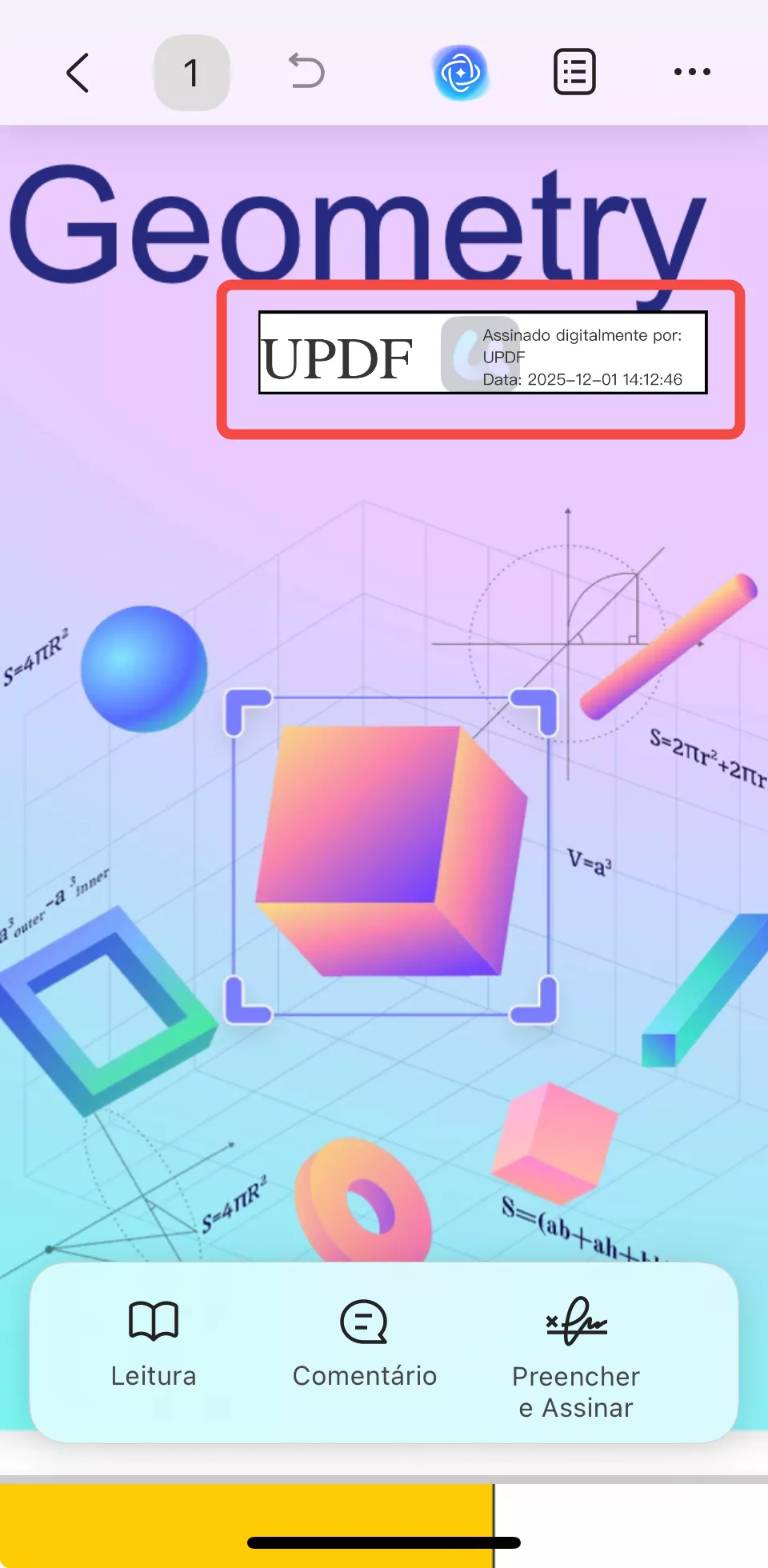 toque na assinatura digital 