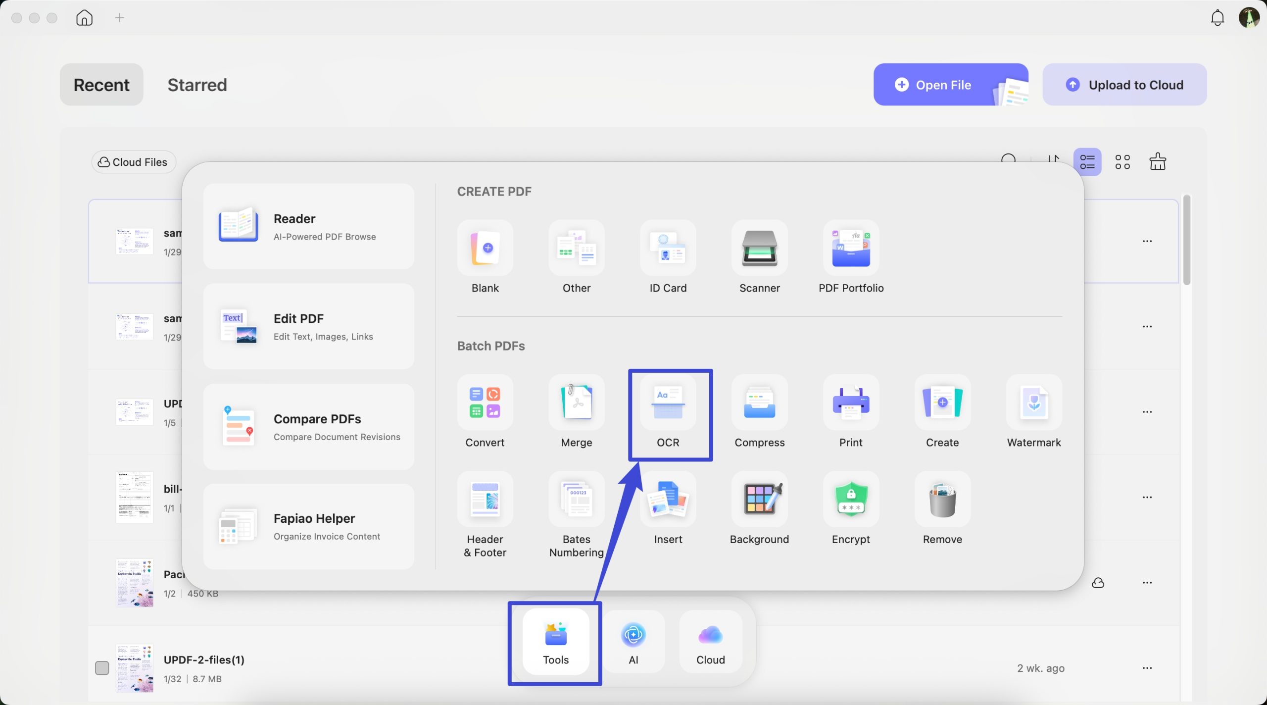 access batch ocr and import files
