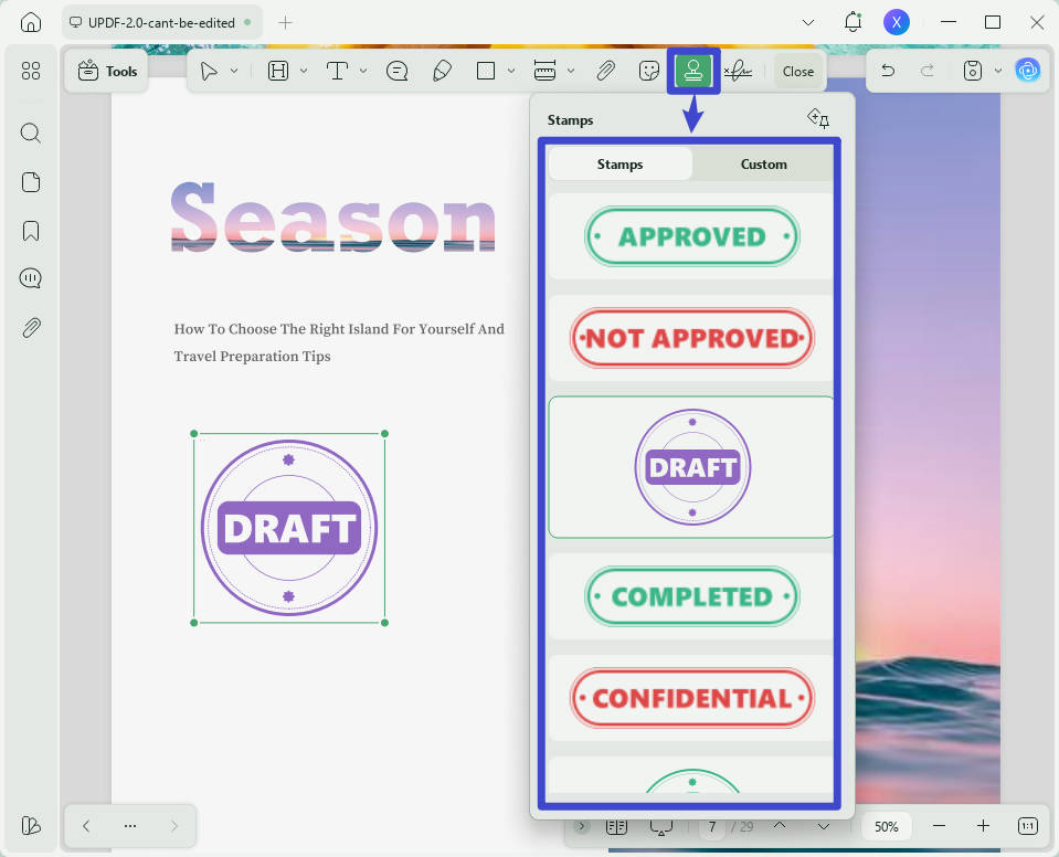 how to remove sign here stamp in pdf
