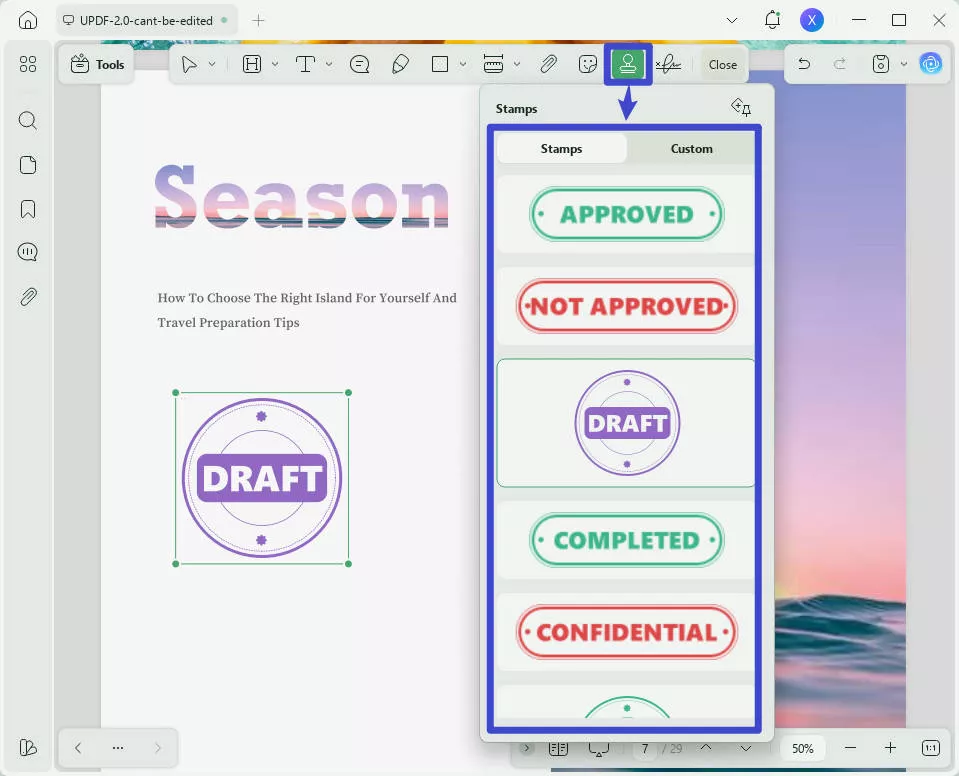 how to remove sign here stamp in pdf