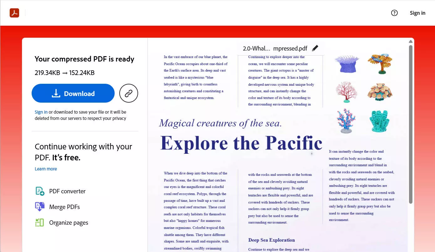 adobe compress pdf