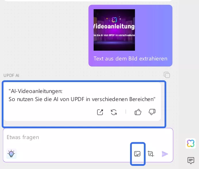 ext auf Bildern mit UPDF Screenshots oder Bildern und AI übersetzen