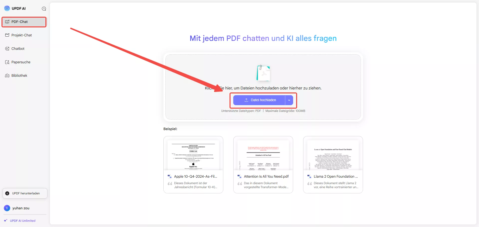 Datei hochladen