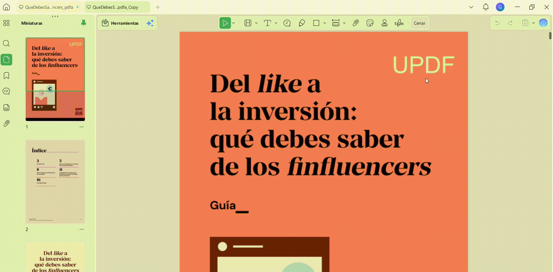 Aplicar OCR a un PDF escaneado para comprobar si la marca es editable